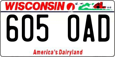 WI license plate 605OAD