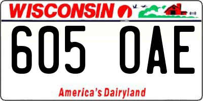 WI license plate 605OAE