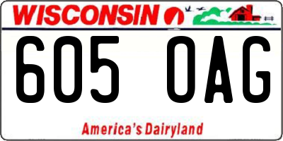 WI license plate 605OAG