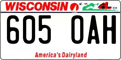 WI license plate 605OAH