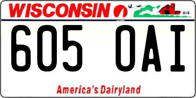 WI license plate 605OAI