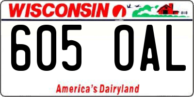 WI license plate 605OAL