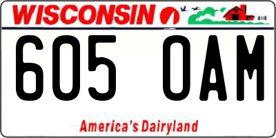 WI license plate 605OAM