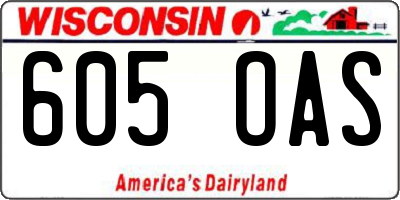 WI license plate 605OAS