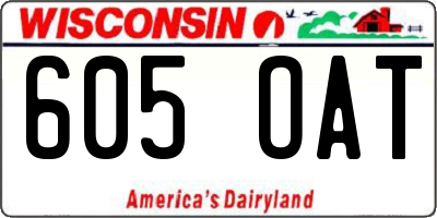 WI license plate 605OAT