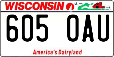 WI license plate 605OAU