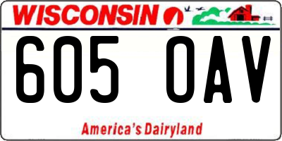 WI license plate 605OAV