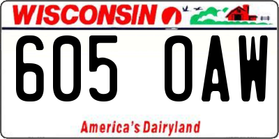 WI license plate 605OAW