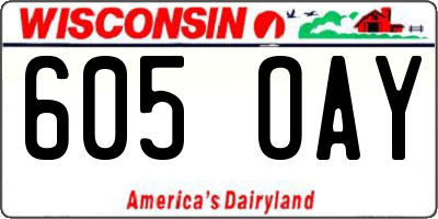 WI license plate 605OAY