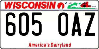 WI license plate 605OAZ