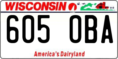 WI license plate 605OBA