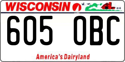 WI license plate 605OBC