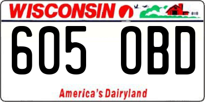WI license plate 605OBD