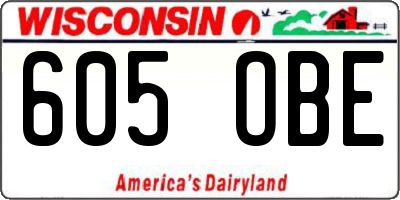 WI license plate 605OBE