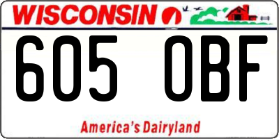 WI license plate 605OBF