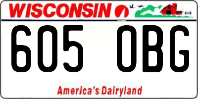 WI license plate 605OBG