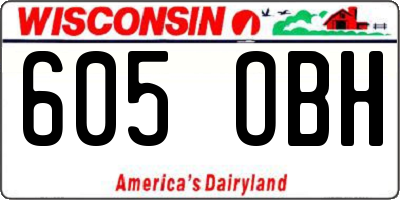 WI license plate 605OBH