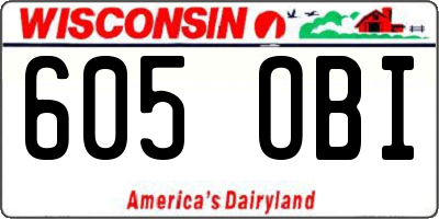 WI license plate 605OBI