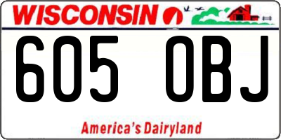 WI license plate 605OBJ