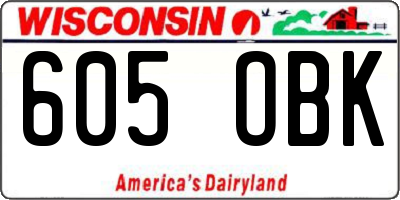 WI license plate 605OBK