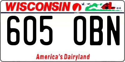 WI license plate 605OBN