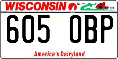 WI license plate 605OBP