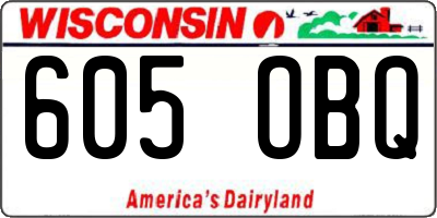 WI license plate 605OBQ