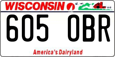WI license plate 605OBR