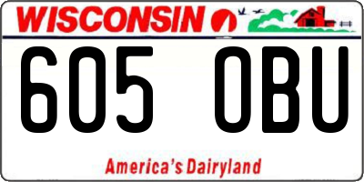 WI license plate 605OBU