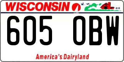 WI license plate 605OBW