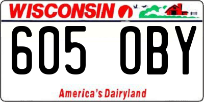 WI license plate 605OBY