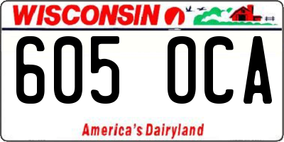WI license plate 605OCA