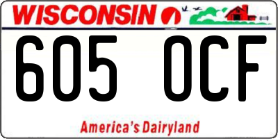 WI license plate 605OCF