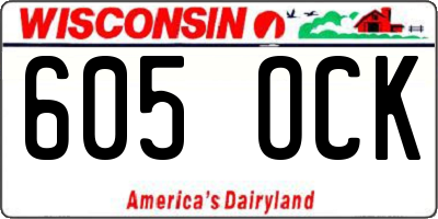 WI license plate 605OCK