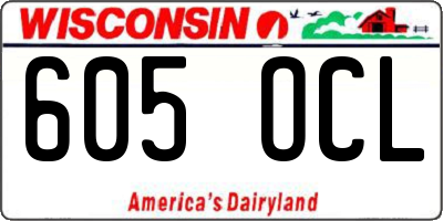 WI license plate 605OCL