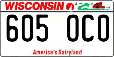 WI license plate 605OCO