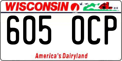 WI license plate 605OCP