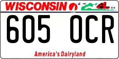 WI license plate 605OCR