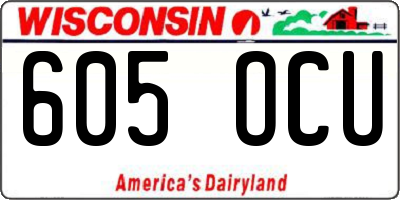 WI license plate 605OCU