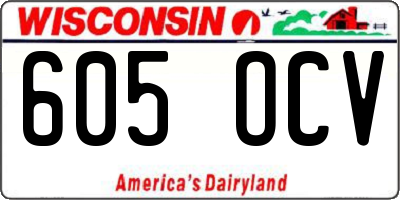 WI license plate 605OCV