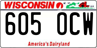 WI license plate 605OCW