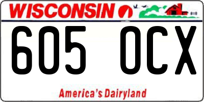 WI license plate 605OCX