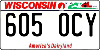 WI license plate 605OCY