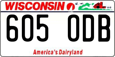 WI license plate 605ODB