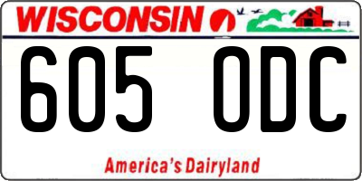 WI license plate 605ODC