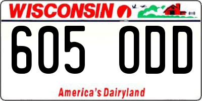 WI license plate 605ODD