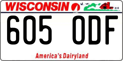 WI license plate 605ODF