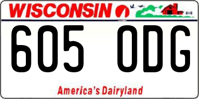 WI license plate 605ODG
