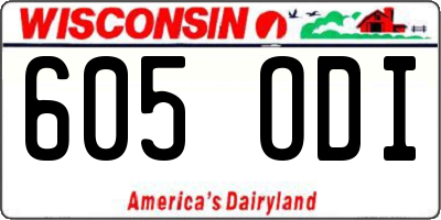 WI license plate 605ODI