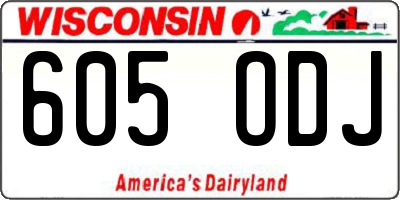 WI license plate 605ODJ